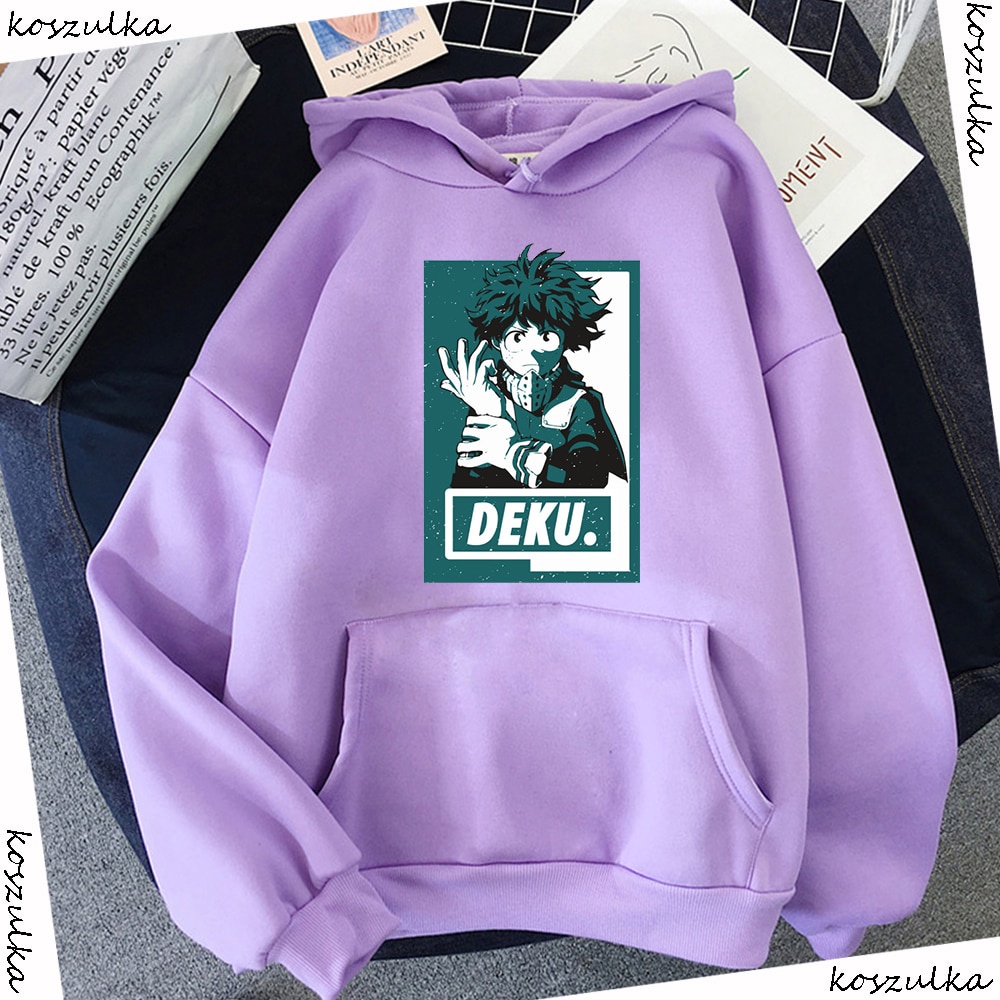 GUO YE đã sẵn sàng hàng có sẵn Áo hoodie cotton chui đầu màu tím chui đầu size lớn Deku Boku No Hero Academia làm quà sinh nhật cho nam