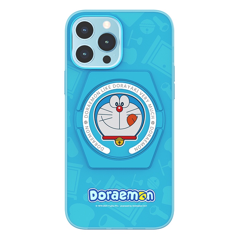 Ốp Điện Thoại Có Ngăn Đựng Thẻ Từ Tính In Hình Doraemon Cho iPhone 13 Series