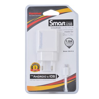 Bộ sạc hammer adapter sạc + dây cáp micro usb 1.8a