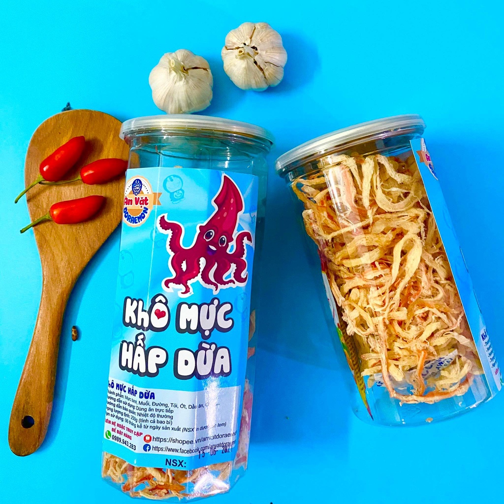 Khô mực hấp dừa xé sợi 200g đồ ăn vặt hà nội siêu rẻ siêu Ngon | BigBuy360 - bigbuy360.vn