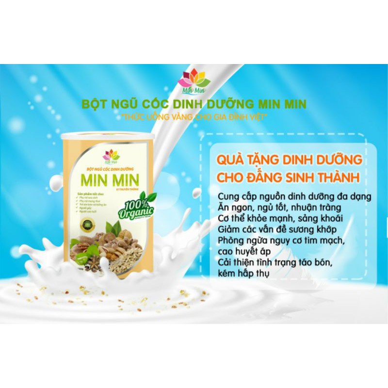 Bột Ngũ Cốc Dinh Dưỡng MIN MIN Vị Truyền ThốngTừ 29 Loại Hạt hộp 500gr