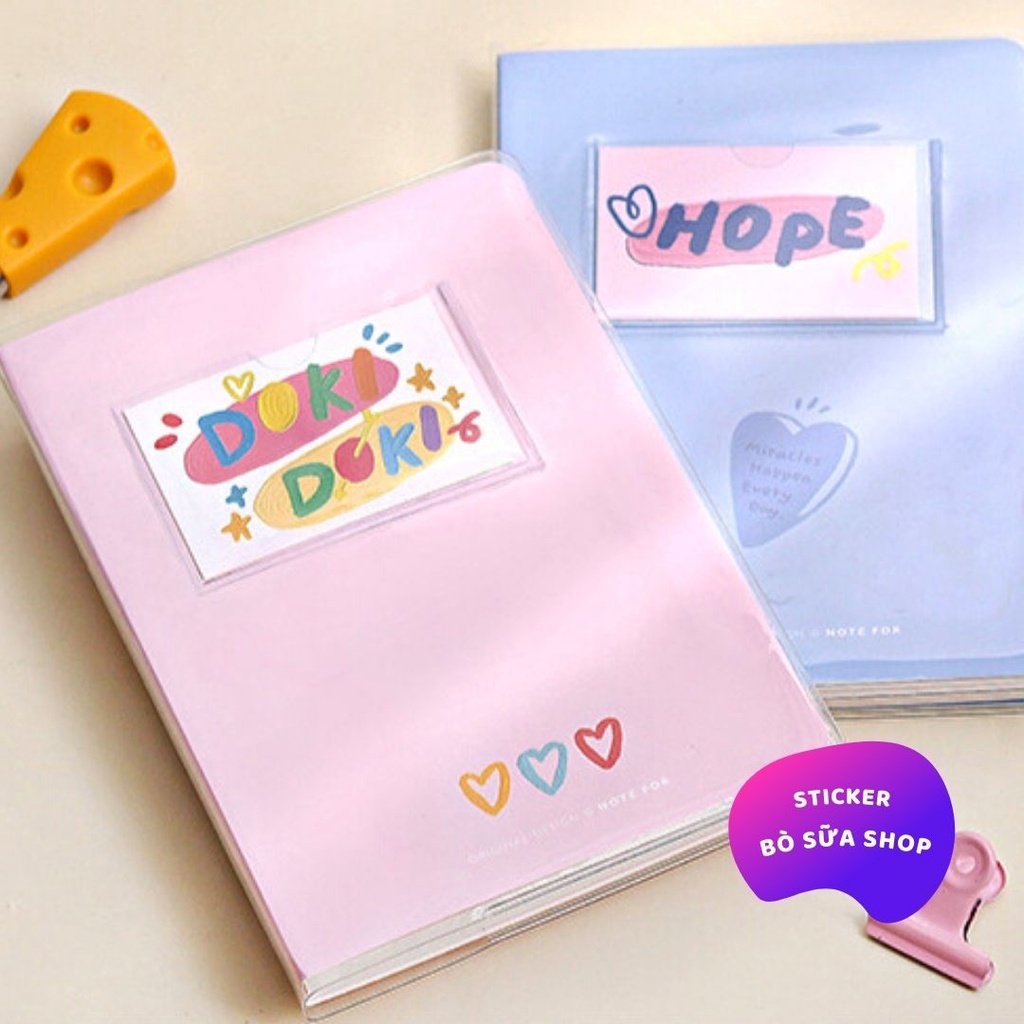 Sổ tay bìa pastel - Tặng kèm 4 thẻ trang trí cực xinh xắn sổ tay Note For ruột grid kẻ ô vuông