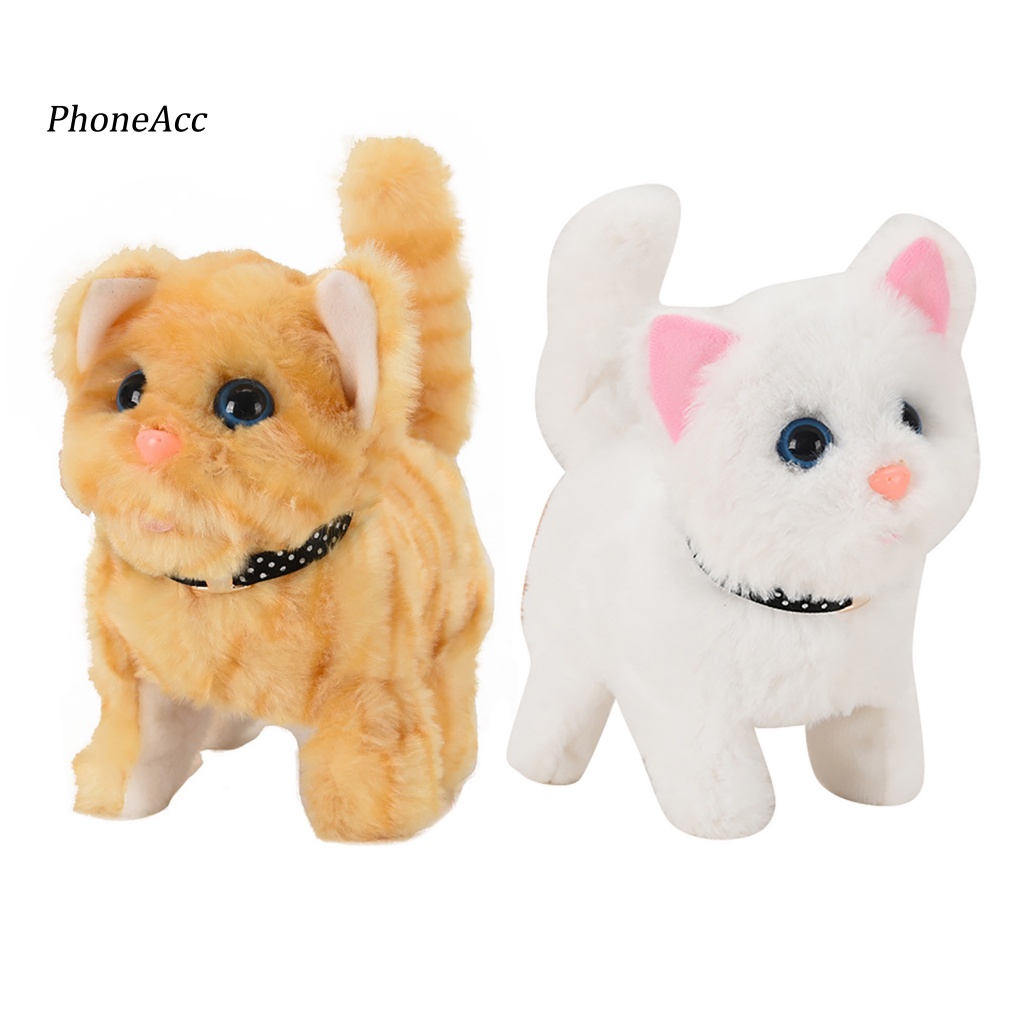 Đồ Chơi Mèo Nhồi Bông Điện Tử Cầm Tay Chạy Pin Vui Nhộn Cho Bé