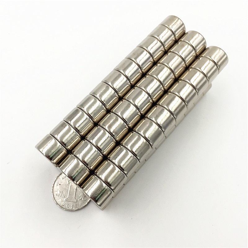 Nam châm đất hiếm neodymium 15x10mm hình trụ N35 mạ bạc niken