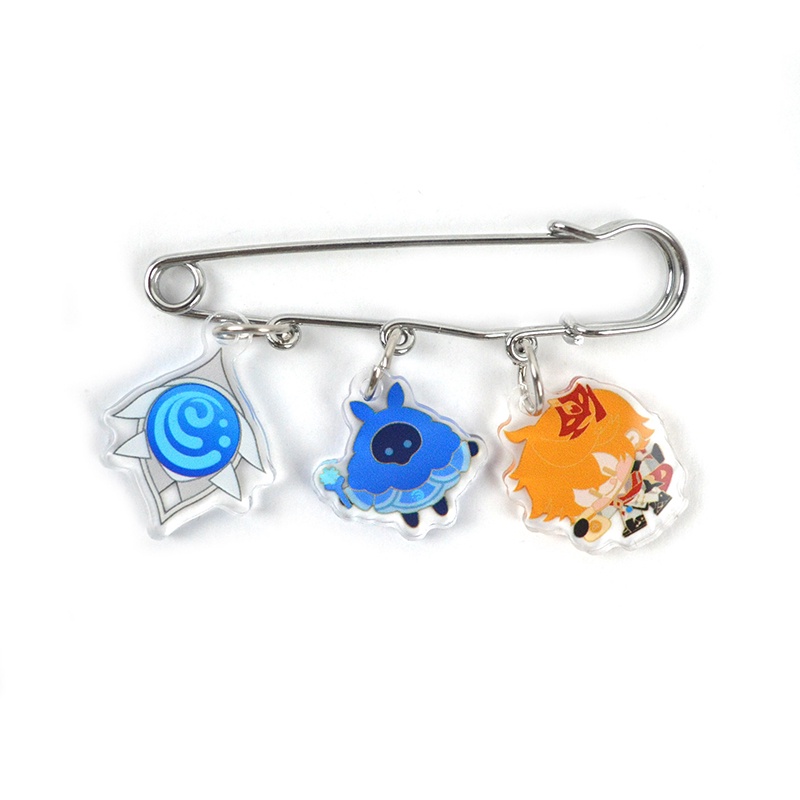 Genshin Ghim Cài Áo Bằng acrylic Hình Nhân Vật Hoạt Hình zhongli Ayakaganyu Dễ Thương
