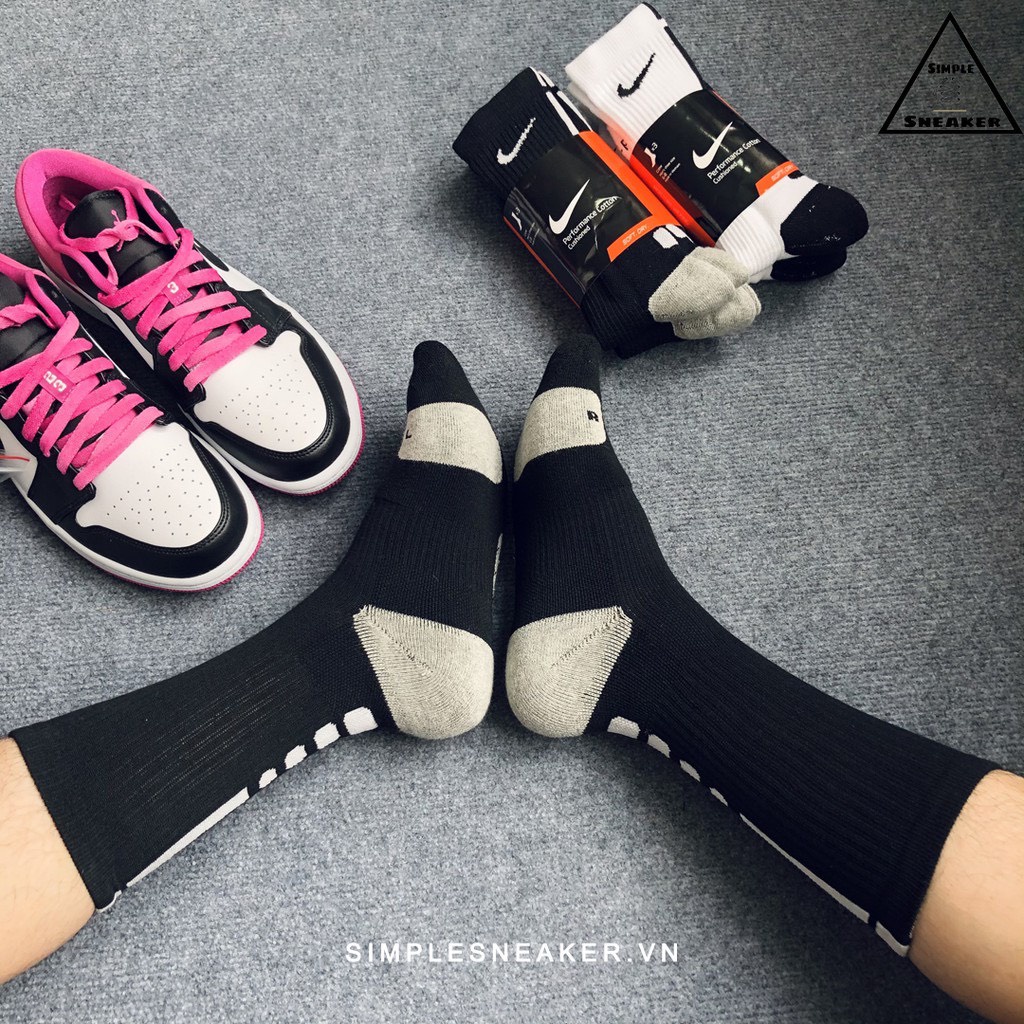 Tất Vớ NK Everyday Cotton Cushioned Crew Khử Mùi Có Đệm Gót Chân 💖SIMPLE SOCKS💖 Vớ Thể Thao Nam Nữ NK Dri-fit Cổ Cao