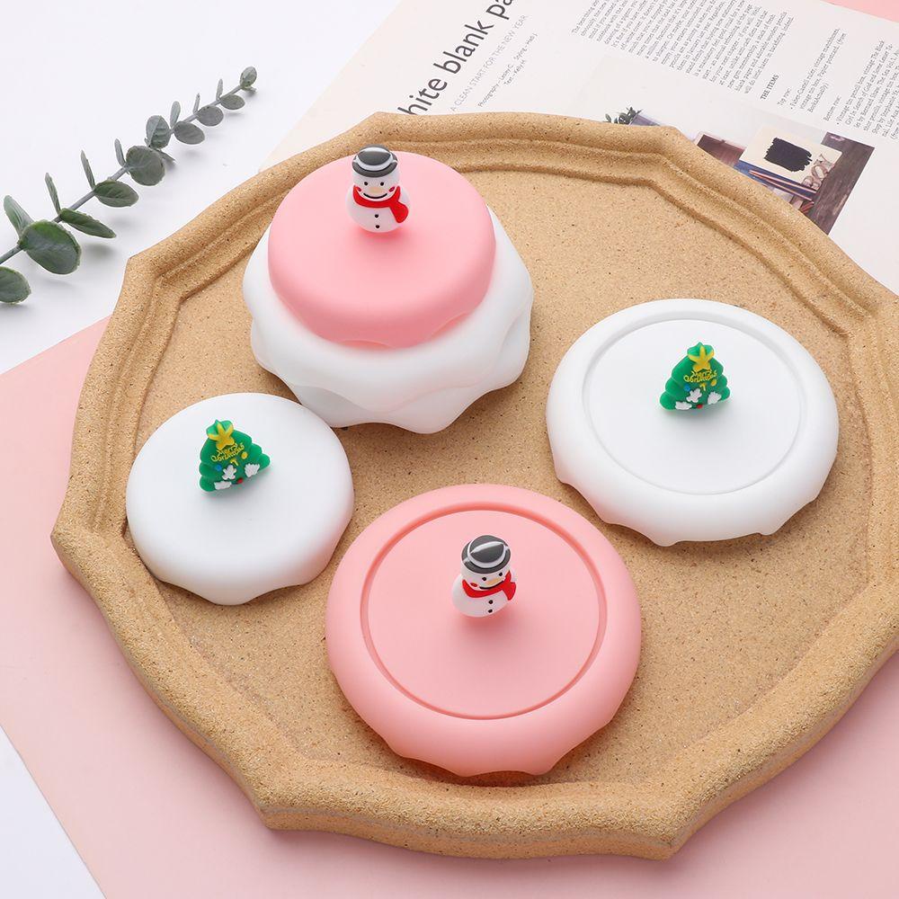Nắp Đậy Cốc Trà Cà Phê Bằng Silicone Tái Sử Dụng Được Chống Bụi Trang Trí Giáng Sinh