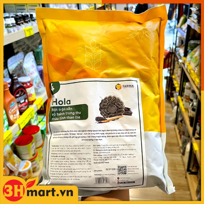 Bột vỏ bánh trung thu trộn sẵn tinh than tre FARINA 1kg