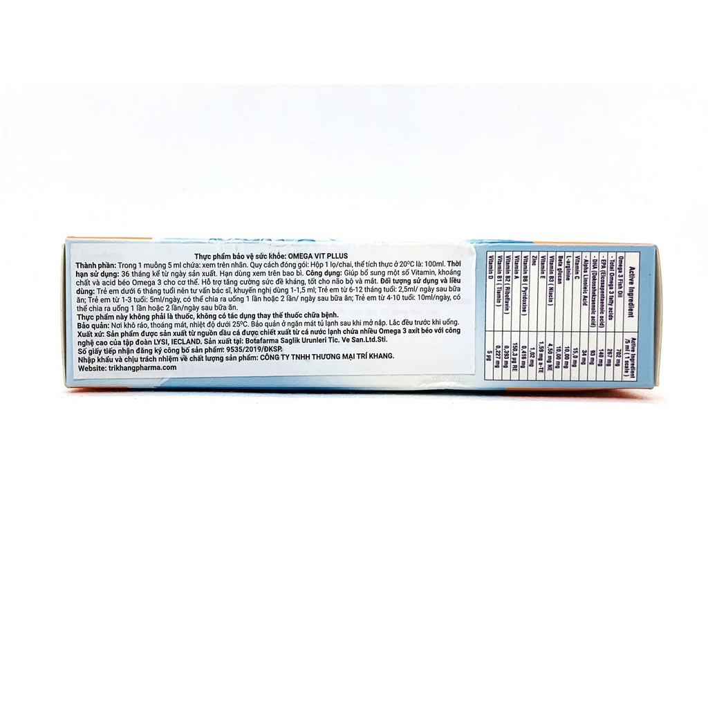 Omega Vit Plus+ - Chai 100ml - Bổ sung Omega 3 , Vitamin và Khoáng Chất | Thế Giới Skin Care