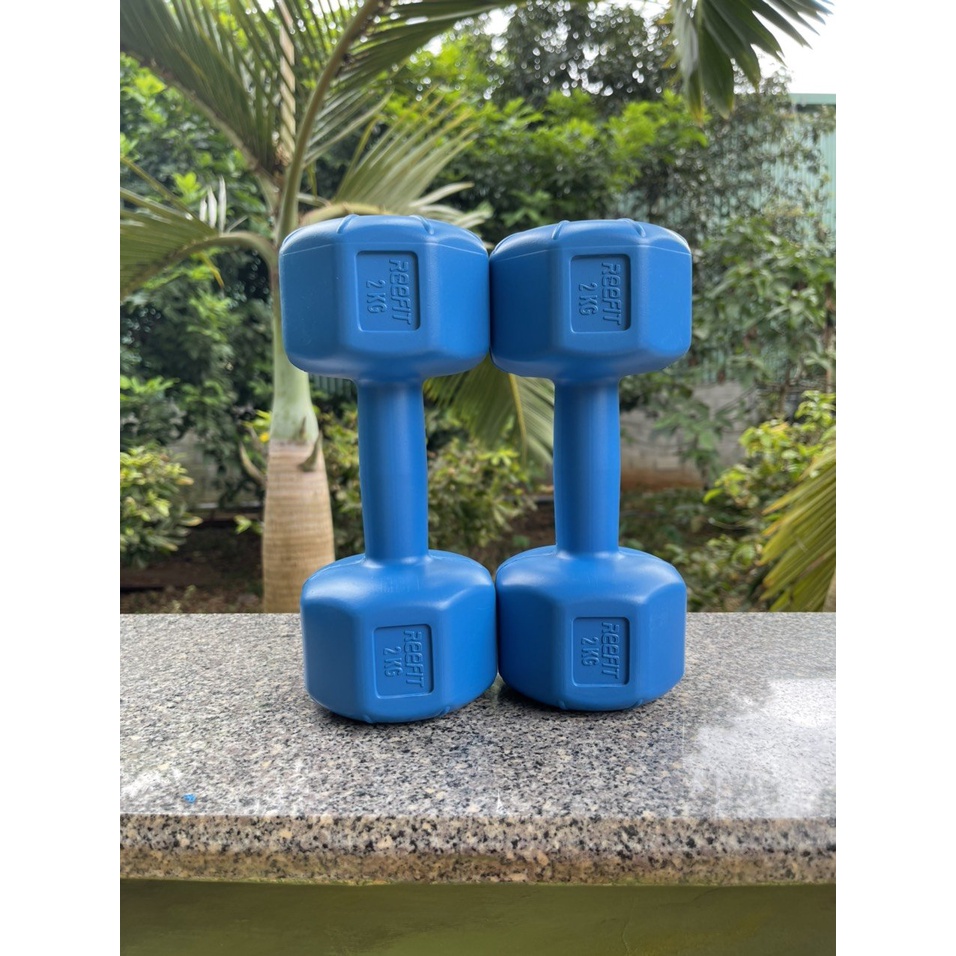 Bộ 2 tạ tay nhựa bát giác Reefit 10kg có ruột