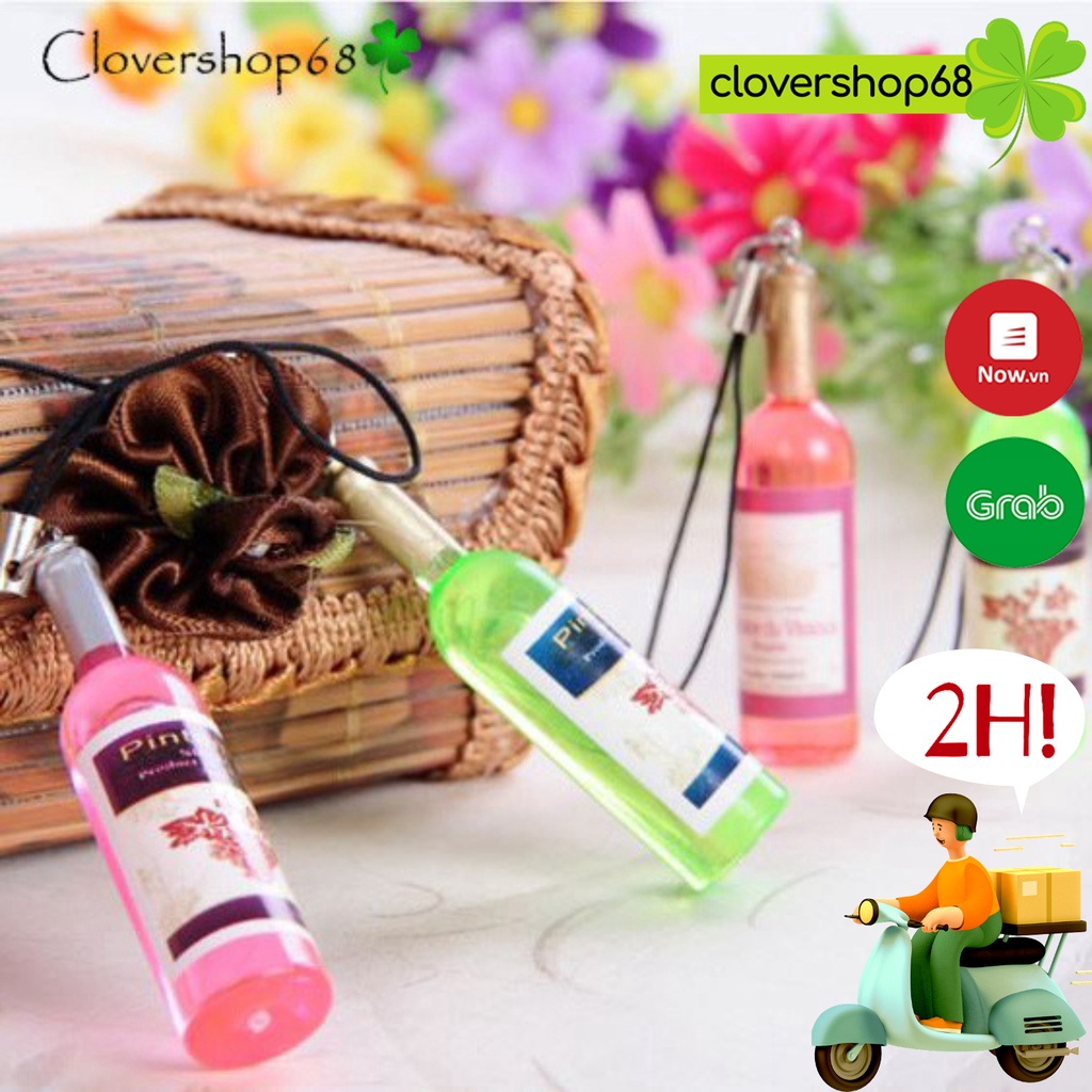 Móc khóa chai rượu nhiều mầu, móc treo điện thoại  🍀 Clovershop68 🍀