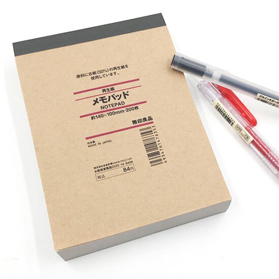 Notepad MUJI, tập giấy ghi chú 200 tờ