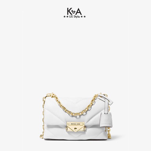 Túi xách hàng hiệu Michael Kors nữ mini màu trắng Cece Extra small Quilted Leather Crossbody Bag