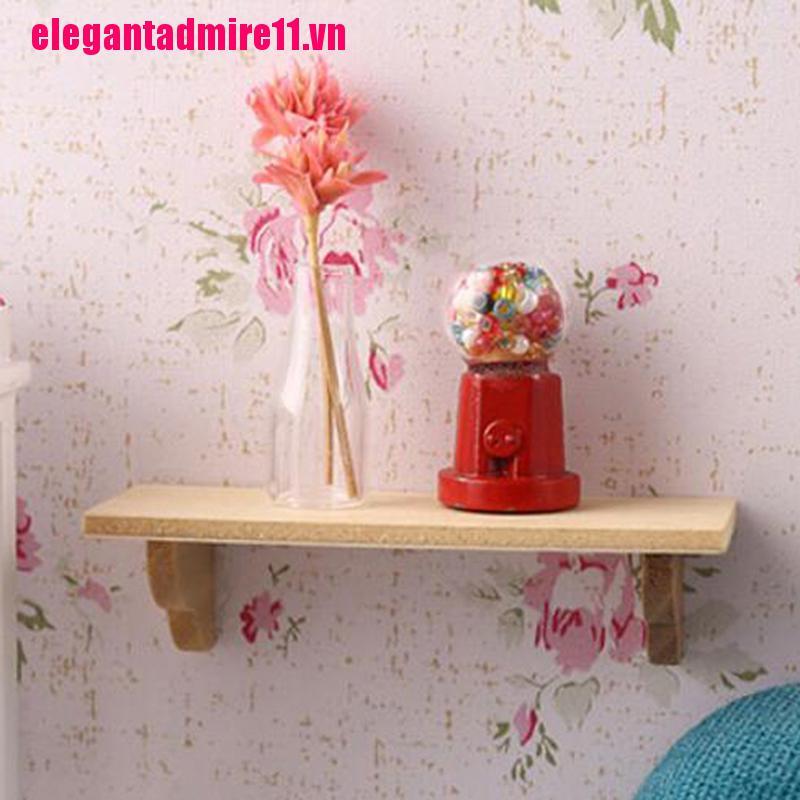 ELE 1:12 Doll House Miniature Wood Wall Shelf Model Furniture Accessories