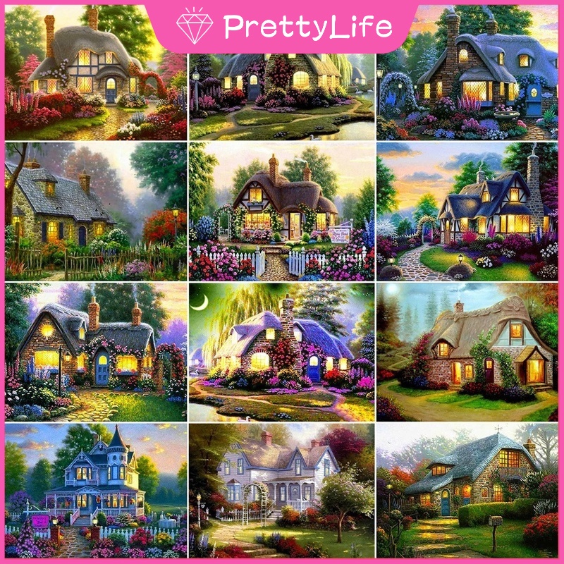 Bộ Tranh Đính Đá 5d Tự Làm 40x30cm Hình Phong Cảnh Độc Đáo Trang Trí Nhà Cửa