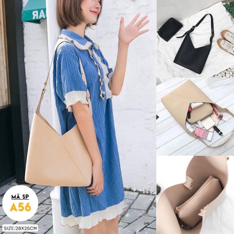 Túi xách CUT OUT BAG set 2 kèm túi nhỏ đeo chéo cực hot trendy