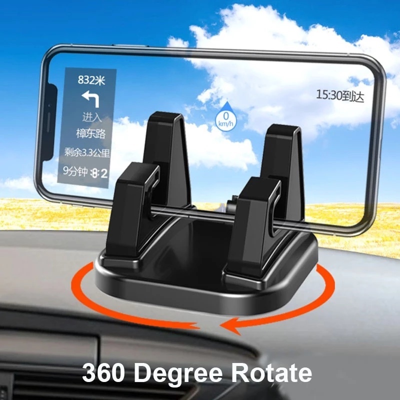 Giá Đỡ Điện Thoại Gắn Xe Hơi Xoay 360 Độ Tự Dính Tương Thích Với iPhone Và Android