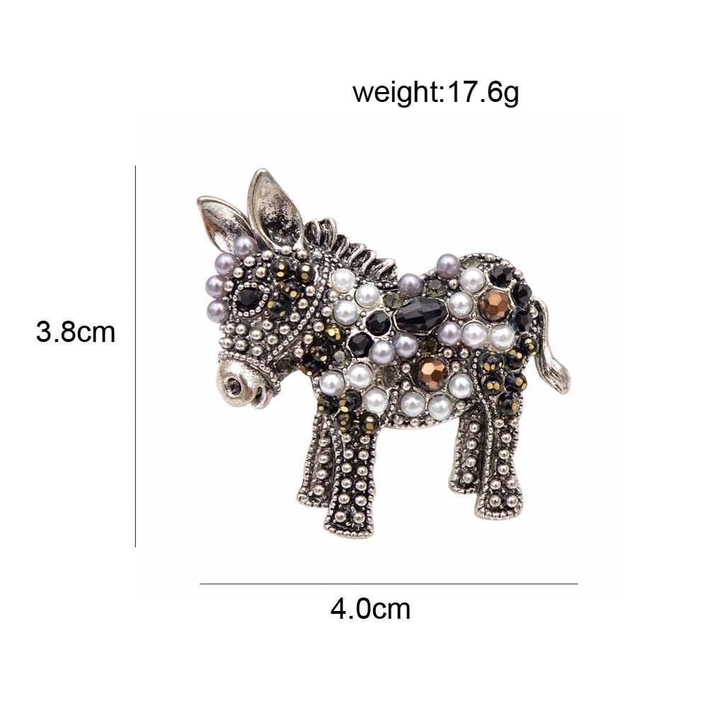 Fun Donkey Brooches Women Fashion Animal Pin Funny Cute Cartton Style Design Kid Gift