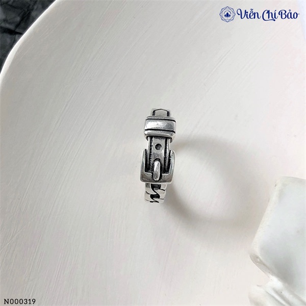 Nhẫn bạc nữ họa tiết dây lưng hở cá tính chất liệu bạc Thái 925 thời trang phụ kiện trang sức nữ Viễn Chí Bảo N000319