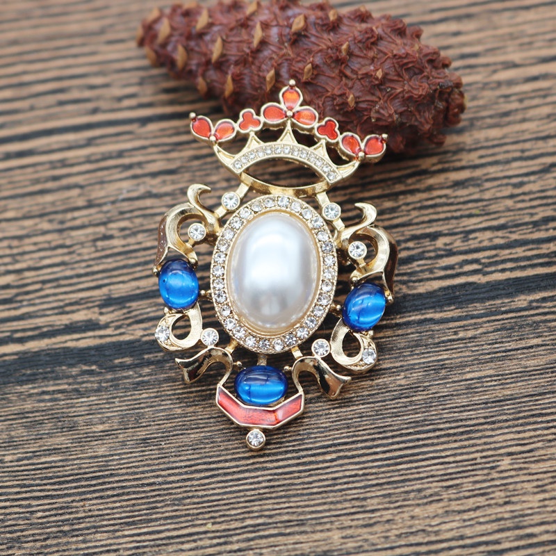Ghim Cài Áo Đính Đá Và Ngọc Trai Nhân Tạo Phong Cách Vintage