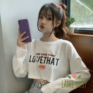 Áo thun croptop tay dài love that