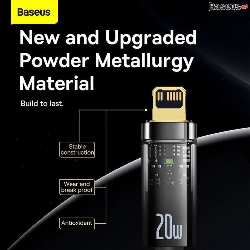 Cáp sạc nhanh tự ngắt và truyền số liệu cho iPhone Baseus Explorer Series Auto Power-Off Fast Charging Data Cable 20W
