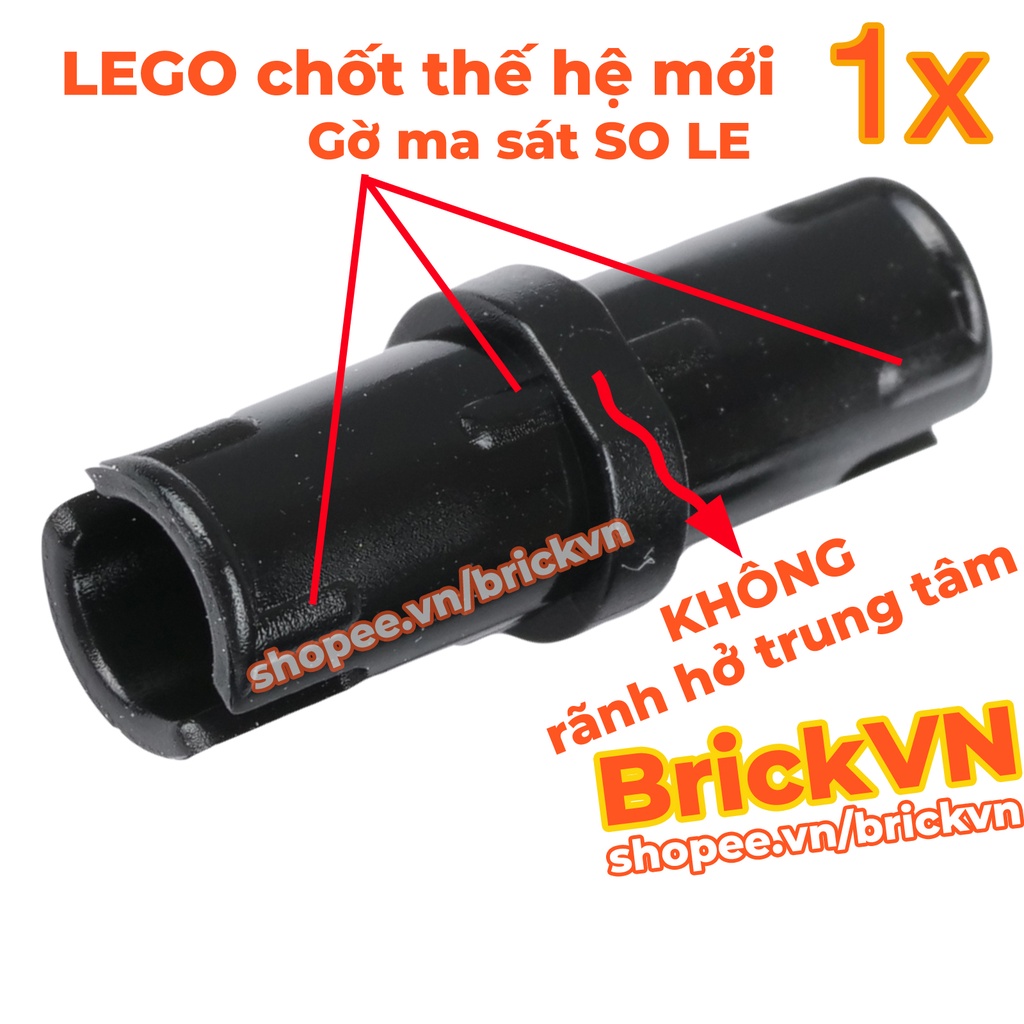 LEGO Technic Chốt Đen Với Gờ Ma Sát So Le, KHÔNG Có Rãnh Hở Trung Tâm ID 6279875 61332