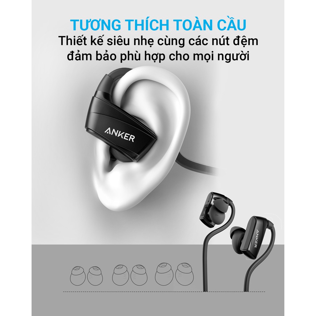 Tai nghe ANKER ⚡CHÍNH HÃNG⚡ Bluetooth SoundBuds Sport NB10 - A3260