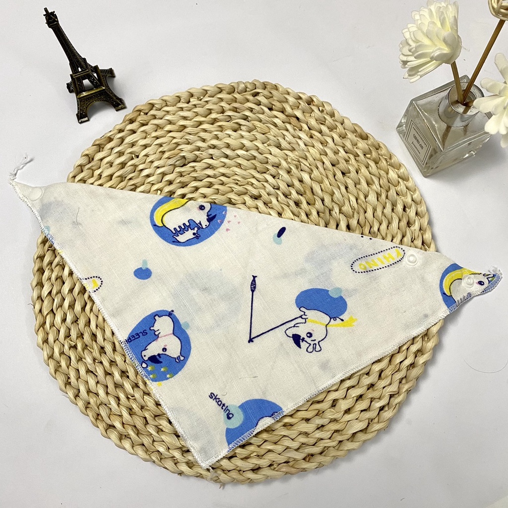 Yếm ăn dặm tam giác cho bé vải xô ( Combo 10 cái )