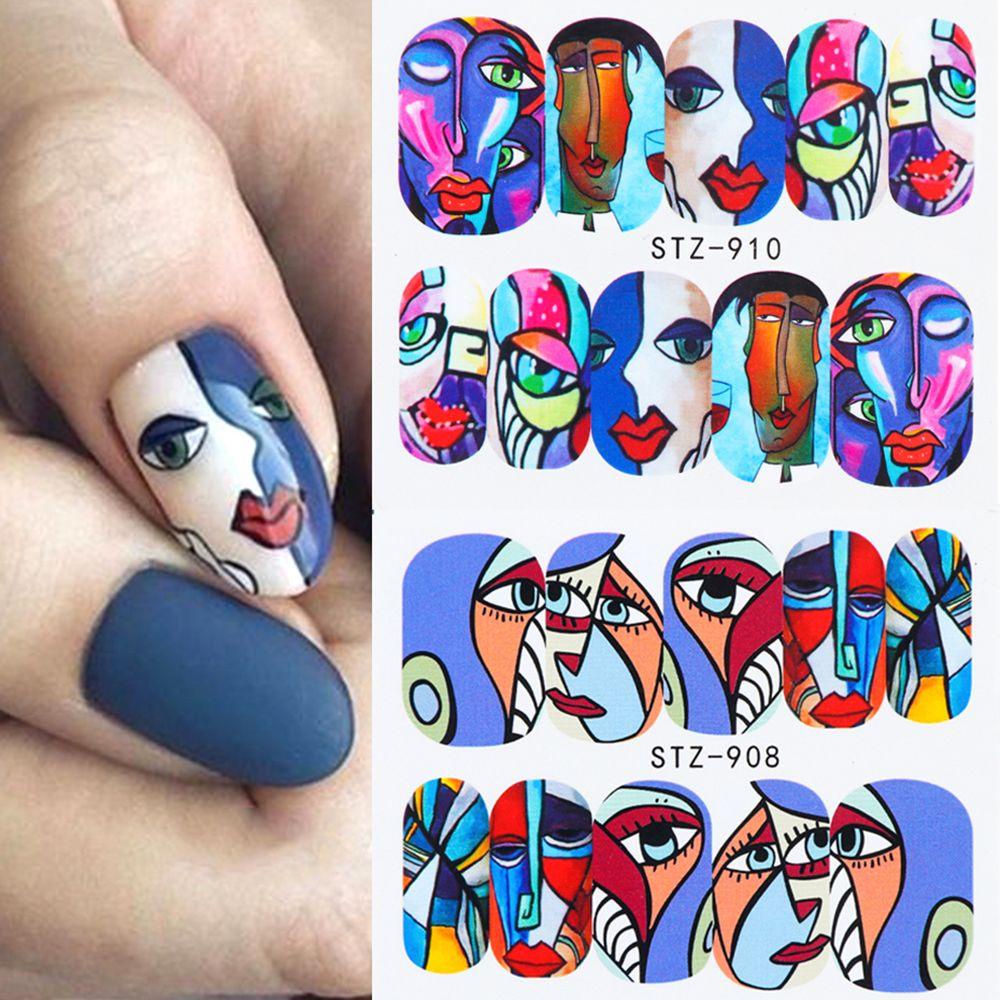 Set 1 / 16 Miếng Dán Trang Trí Móng Tay 3D Nhiều Màu Sắc Dành Cho Nữ