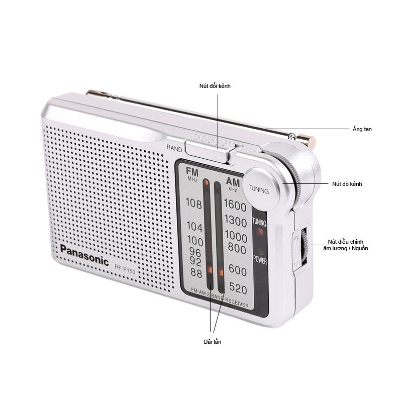 Đài Radio FM/AM Panasonic RF-P150DBA Vỉ 1 chiếc kèm 2 viên pin