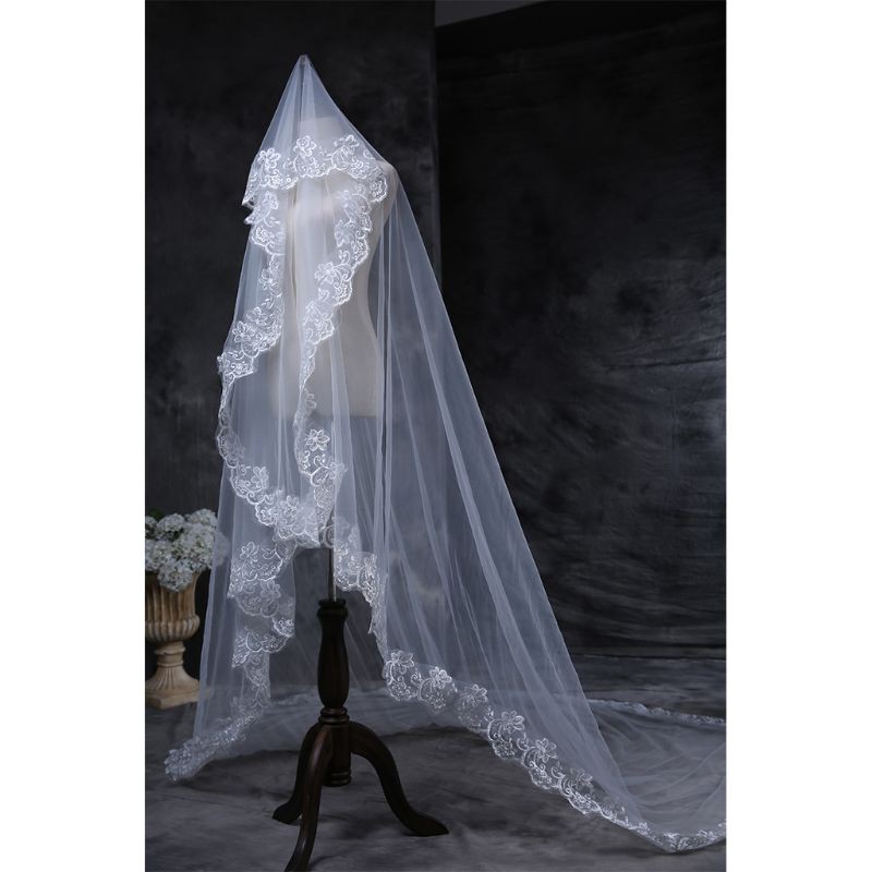 Khăn voan 1 lớp cho cô dâu ngày cưới