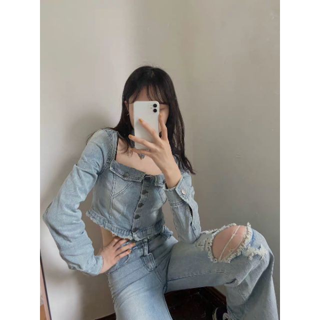 Áo sơ mi jeans Lisa Thanh xuân có bạn 2