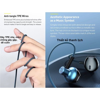 Tai Nghe Nhét Tai Baseus H19 Âm Thanh Nổi 6D chân 3.5 có Mic Cho Điện Thoại Xiaomi Samsung Oppo Vivo