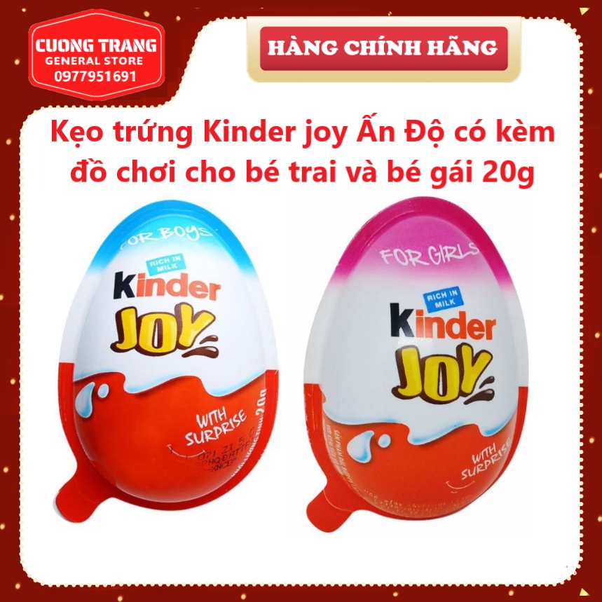 Kẹo trứng Kinder joy Ấn Độ có kèm đồ chơi cho bé trai và bé gái