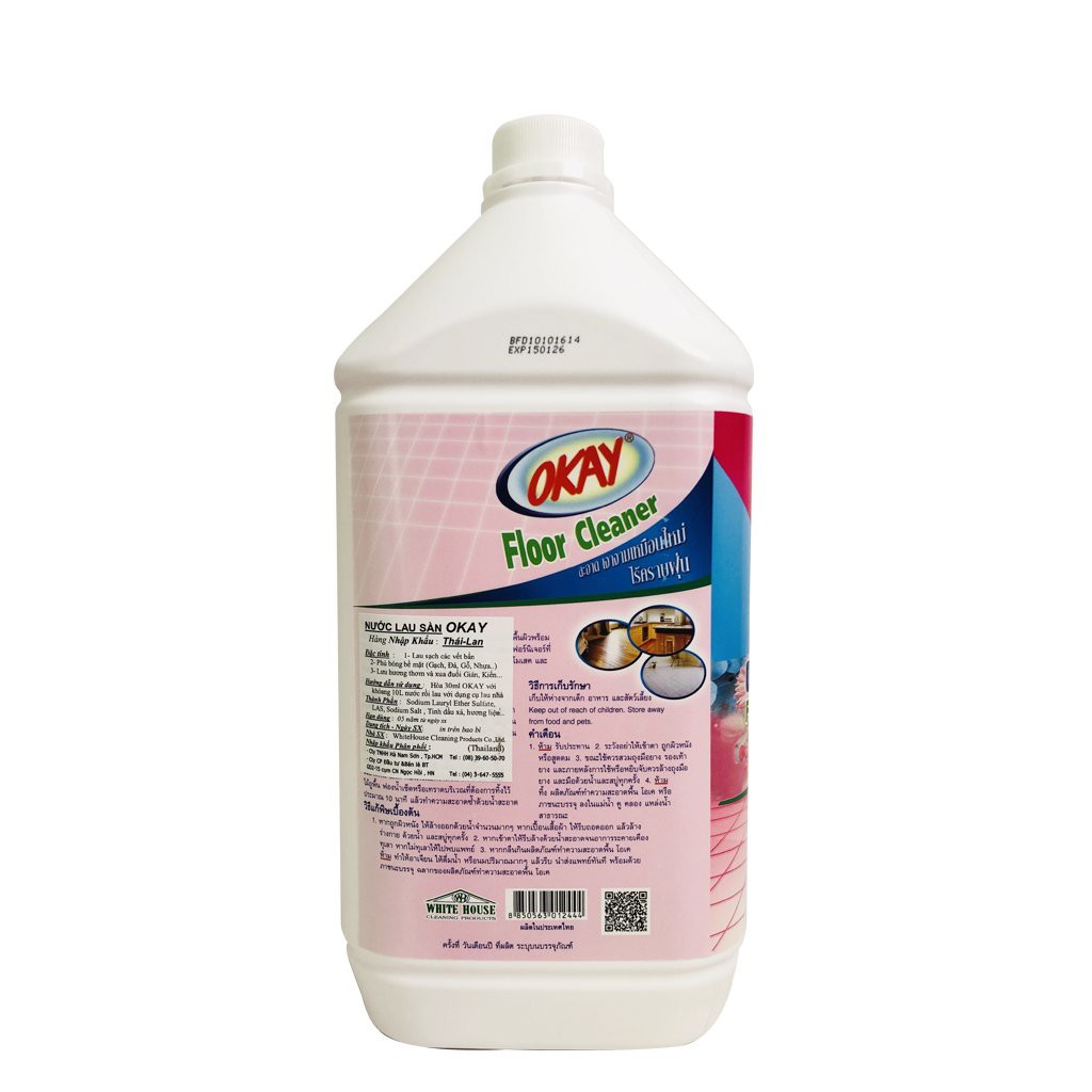 Nước lau sàn Thái Lan OKAY Floral Fresh - can 3800ml vệ sinh nhà cửa