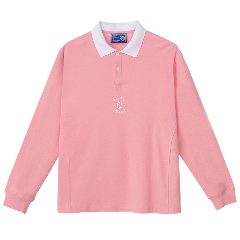 Áo thun DirtyCoins Long Sleeve Polo Shirt - Pink