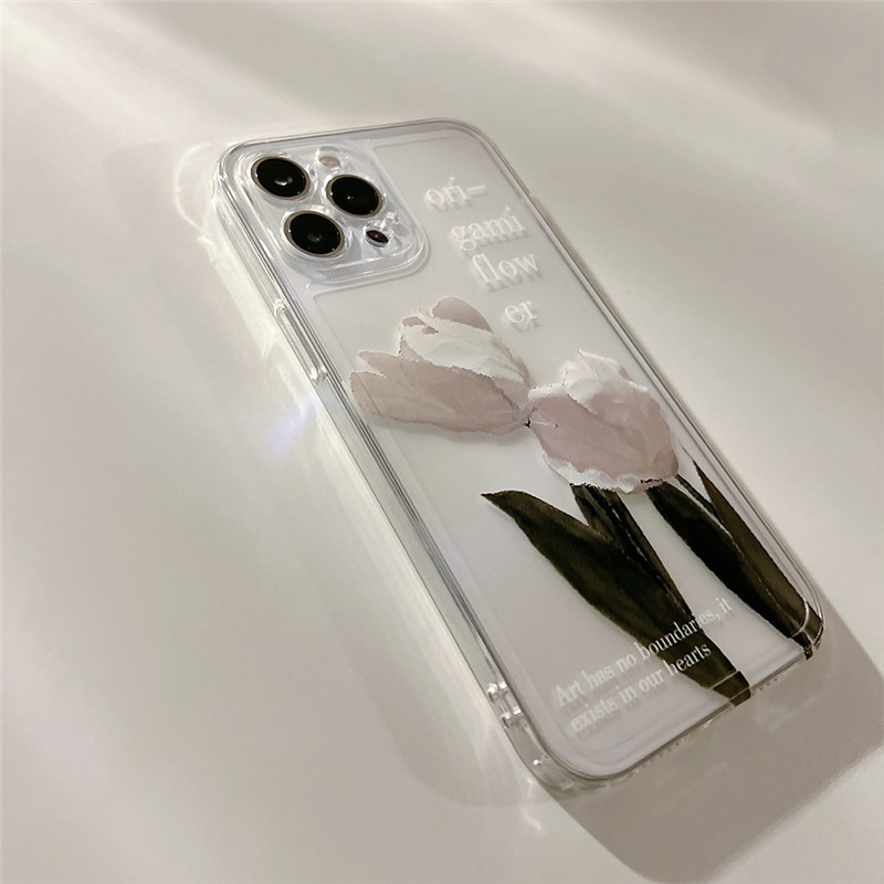 Ốp Điện Thoại Mềm Trong Suốt Họa Tiết Hoa Tulip XF1356 Cho Apple Iphone 13Promax IPhone12pro/11pro