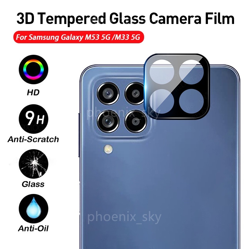 Kính Cường Lực 3D 9H Chống Trầy Bảo Vệ Ống Kính Máy Ảnh Cho Samsung Galaxy M53 5G / M33 5G