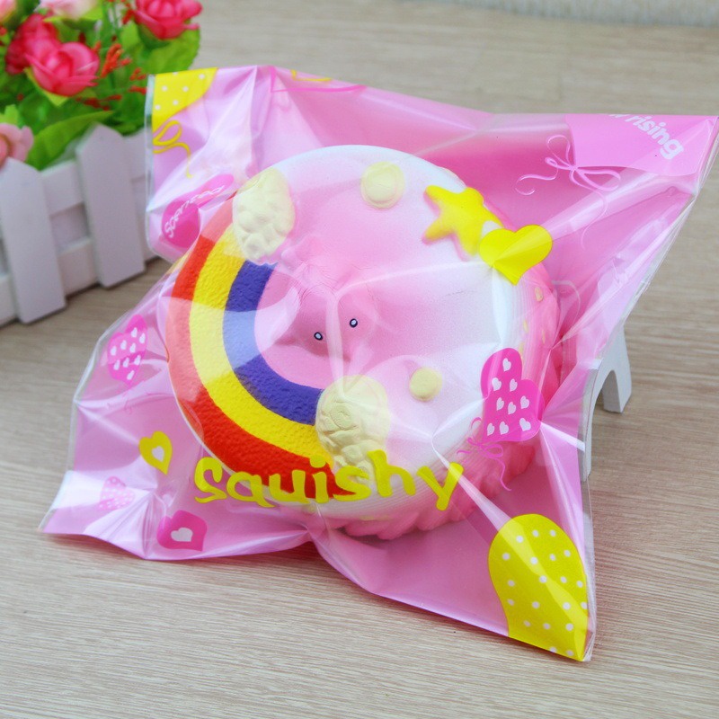 Squishy Lớn JUMBO Hình bánh cá heo cầu vồng Đồ Chơi Xốp Giảm Stress Hình mềm mịn dễ Thương đàn hồi Cho Bé