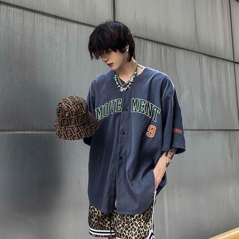 Áo Thun Bóng Chày Tay Ngắn Dáng Rộng Phong Cách Hip Hop Thời Trang Mùa Hè Cho Nam *