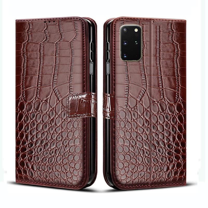 Bao da pu họa tiết da cá sấu có ngăn đựng thẻ tiện dụng cho Samsung Galaxy M11 M21 M51 M30S A11 A21S A31 A71 Note 20