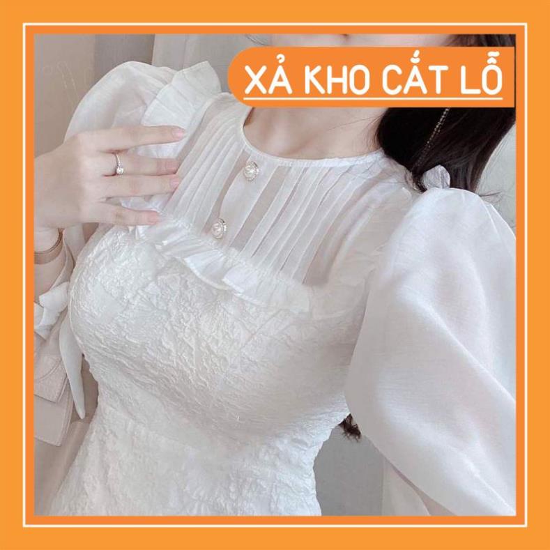 [Quần Áo Hot] Đầm dự tiệc gấm xốp trắng nhẹ nhàng thanh nhã Ura Dress | BigBuy360 - bigbuy360.vn