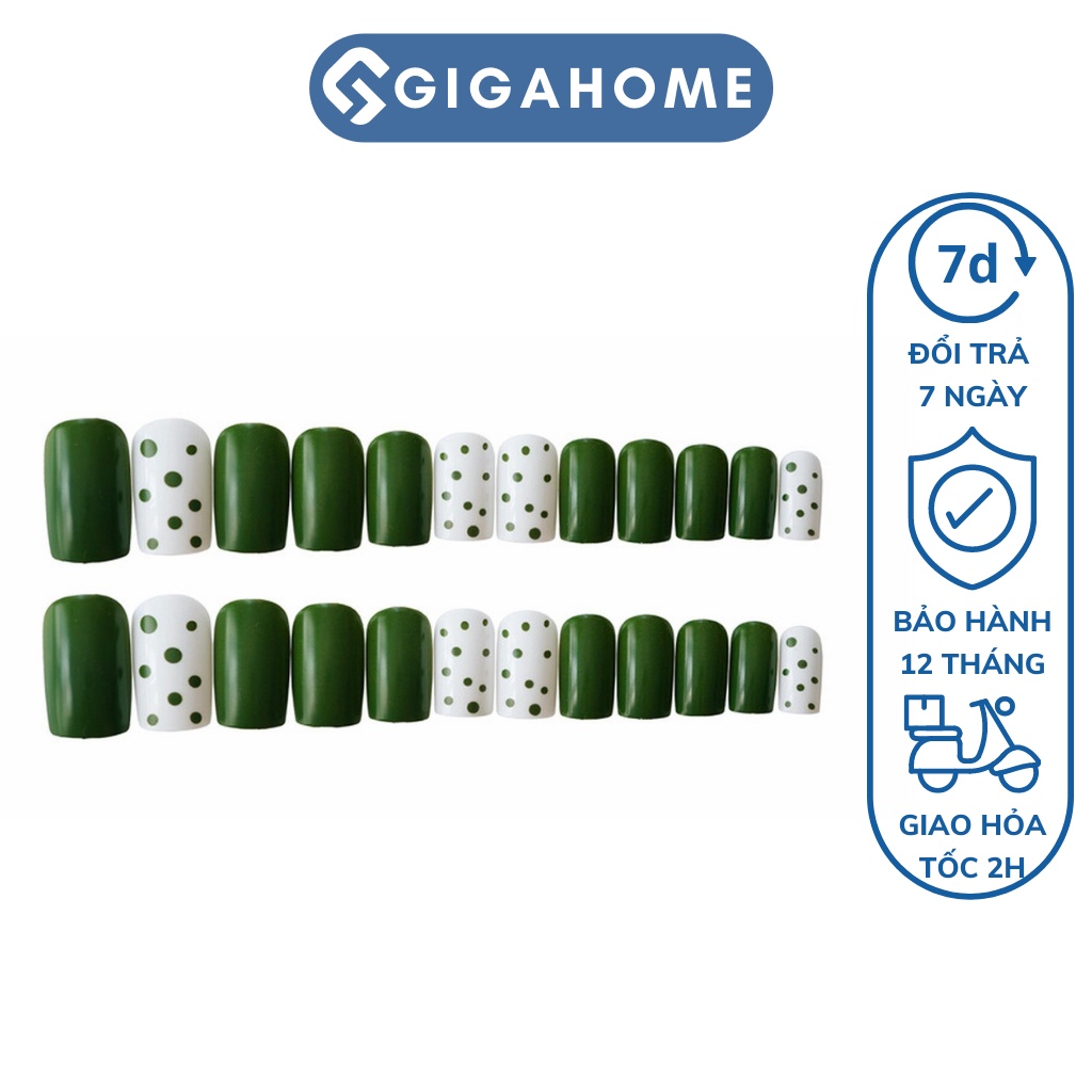 Bộ 24 Móng Tay Giả GIGAHOME Tặng Kèm Chai Keo Cho Nữ 8979
