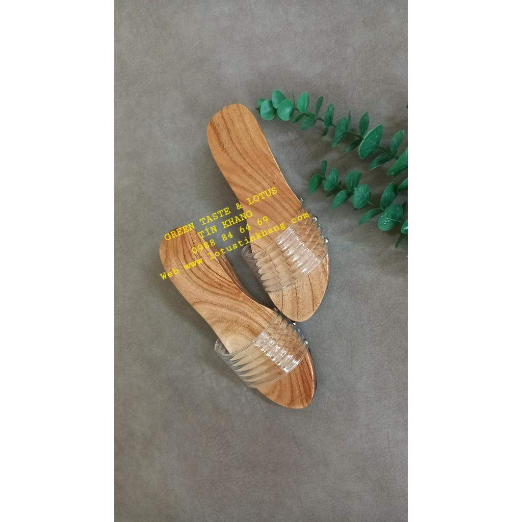 Guốc Gỗ, Guốc Mộc Cao Gót 7cm Quai Trong Sang Trọng-GGCGQTLTK02