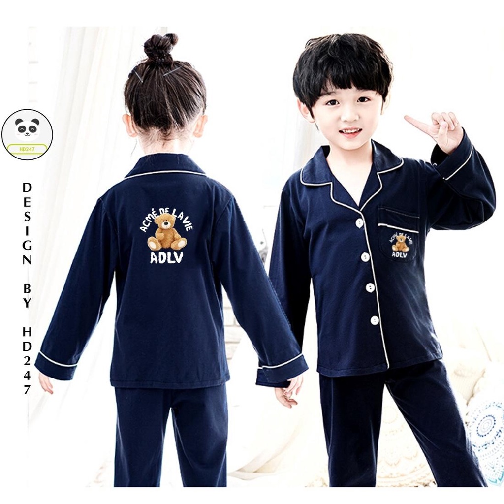 Đồ ngủ pijama dài cho bé gái bé trai size đại dễ thương set mặc nhà mặc ngủ thời trang FIVEBE 0322