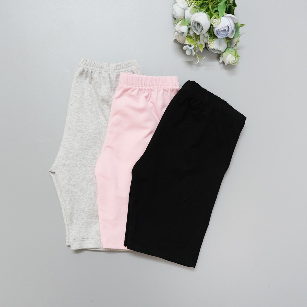 Quần legging bé gái, quần legging đùi chất cotton xuất dư xịn 6 màu cho bé