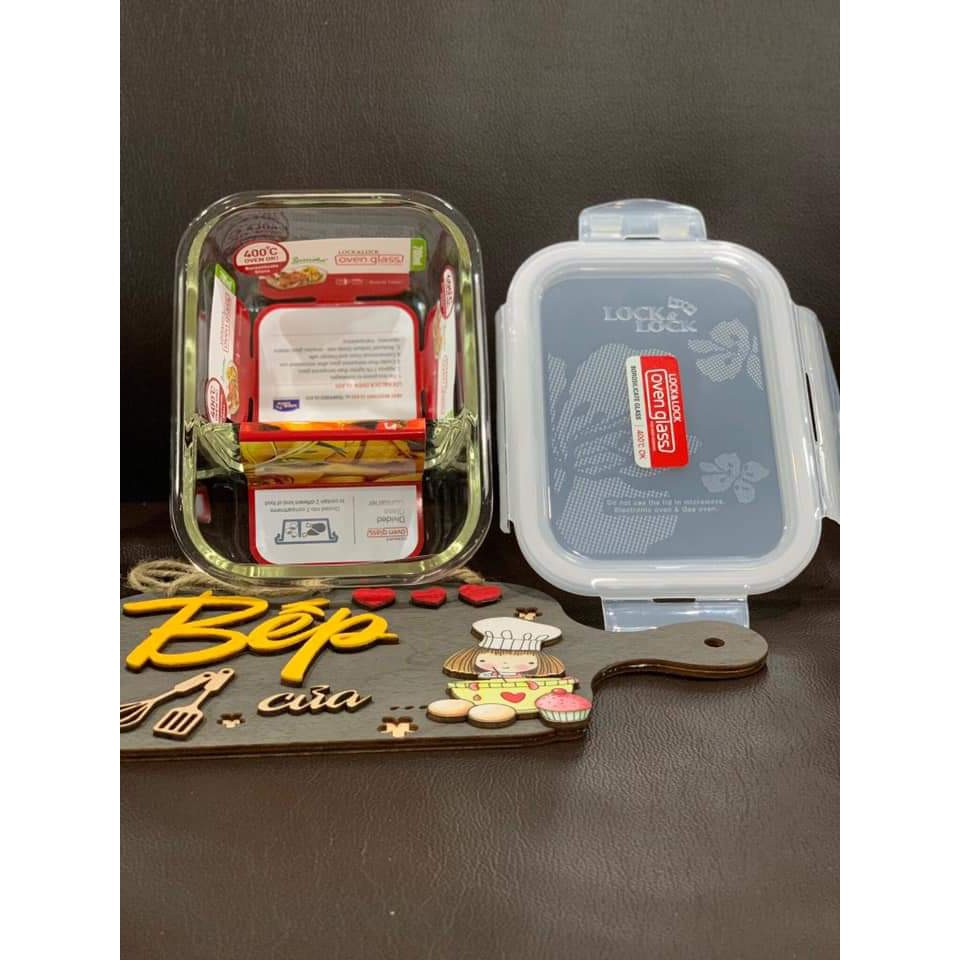 Hộp Lock & Lock thủy tinh chia ngăn hình chữ nhật 1000ml | BigBuy360 - bigbuy360.vn