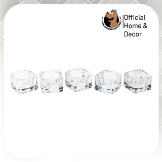 Set 5 chân nến thủy tinh để bàn trang trí nhà cửa phong cách retro Ikea cốc đựng nến chân nến trang trí chân nến decor