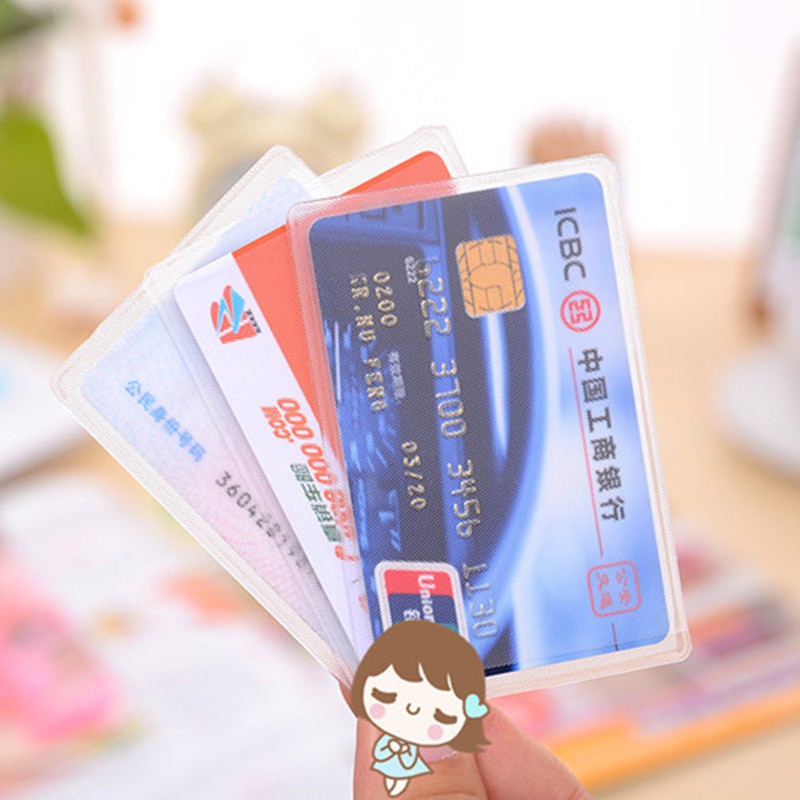 Vỏ bọc thẻ căn cước, Bao đựng thẻ từ ngân hàng ATM sinh viên nhân viên nhựa dẻo trong suốt